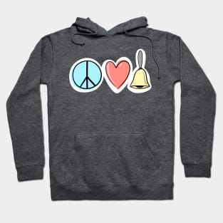 Peace Love Handbells (simple symbols variant) Hoodie